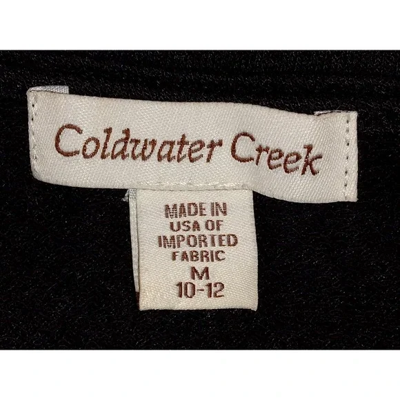 Coldwater Creek Womens Shirt M Black 3/4 Sleeve Pullover Sequin Blouse Top - Picture 5 of 12
